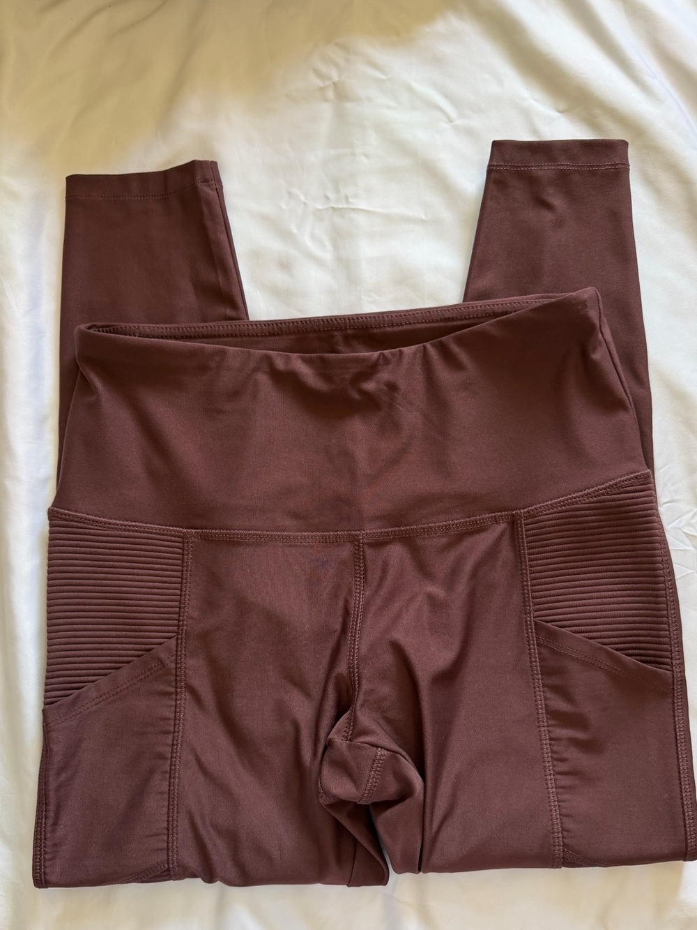 VOGO Athletica Brown Moto-Style Leggings